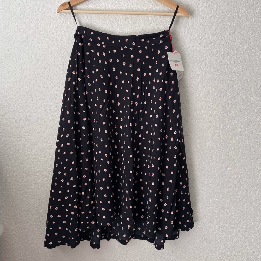 Navy Floral Ines de la Fressange Midi Skirt